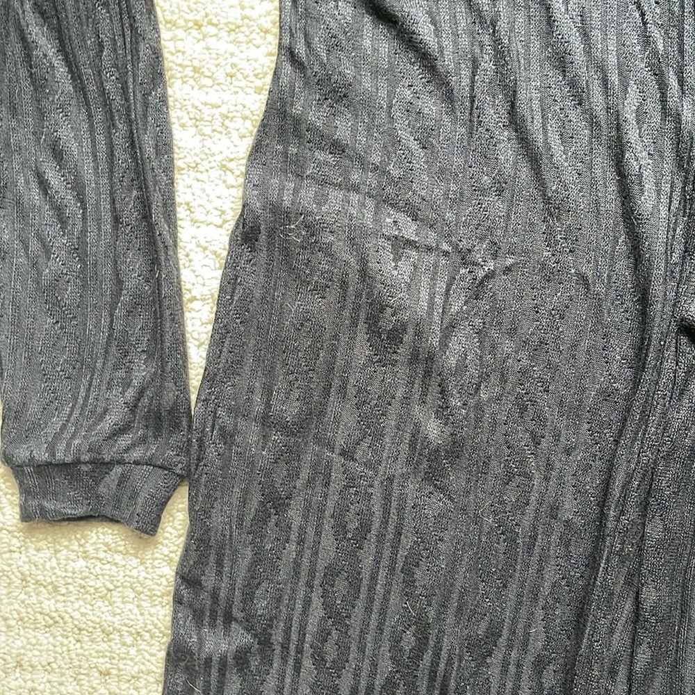 La Vie en Rose Lounge NWT Black Cable Knit Long Cardigan CHOOSE SIZE S or M NEW - Picture 5 of 11